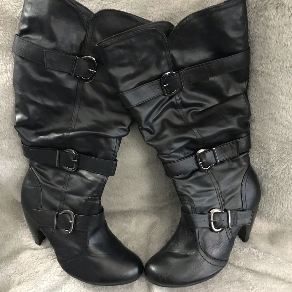 Lane Bryant Black Slouch Boots